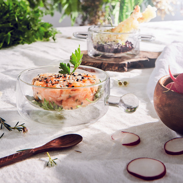 Thermic Glass Food & Design Plat À Casserole Individuel Avec Poignées 25 cl Lot 2 Pcs